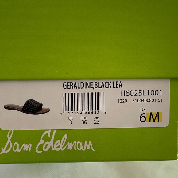 SAM EDELMAN Geraldine Studded Basketweave Black Leather Slides Women’s Sz 6 NEW - Picture 9 of 10